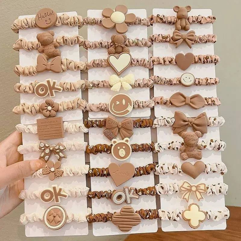 Brown Elastic Hair Band Set – 6 Pcs | Soft Stretch Everyday Hair Ties