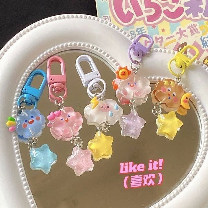 Cute Cloud Star Keychain Bag Charm